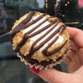 Gluten-free s'mores cupcake from Sweet Freedom Bakery